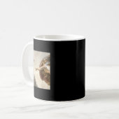 猫おもしろい神の創造アダムミームイエス コーヒーマグカップ (正面左)