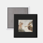 猫おもしろい神様アダムミームミケランジェロJ マグネット (正面/裏面)