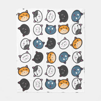 猫おもしろい絵文字フリースブランケット フリースブランケット