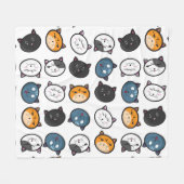 猫おもしろい絵文字フリースブランケット フリースブランケット (正面(横))
