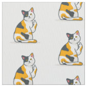 猫おもしろい織物 ファブリック (クローズアップ)