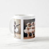 猫おもしろい羊バレエダンスマグカップ コーヒーマグカップ (正面左)