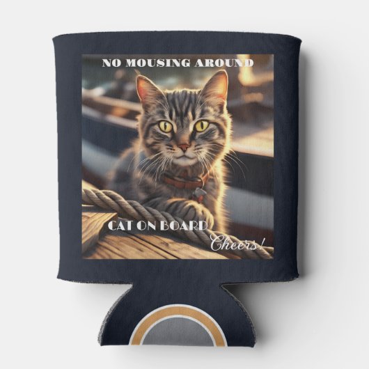 猫おもしろい船乗り航海の 缶クーラー (裏面)