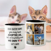 猫おもしろい親愛ことわざカスタム4 Cat's Photo & Name ツートーンマグカップ