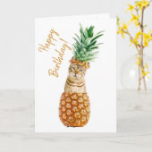 猫おもしろい誕生日カード カード (黄色い花)