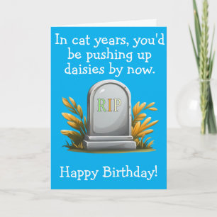 猫おもしろい誕生日ギフトダークユーモアRIPテーマ カード