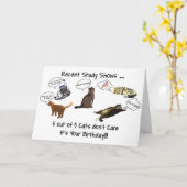 猫おもしろい誕生日グリーティングカード カード (黄色い花)