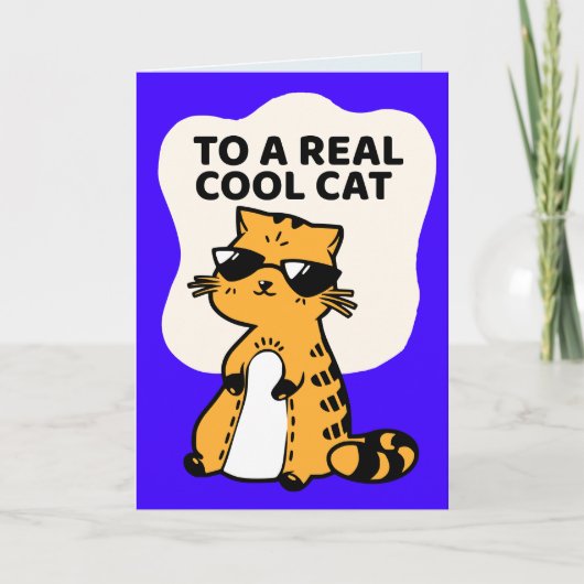 猫おもしろい誕生日サングラス生姜グリーティングカード カード (正面)