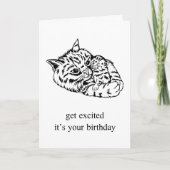 猫おもしろい誕生日友達お母さんパパ カード (正面)