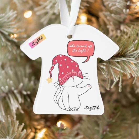 猫おもしろい誰が灯りを消した？ オーナメント (ツリー)