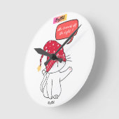猫おもしろい誰が灯りを消した？ ラウンド壁時計 (傾斜)