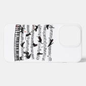 猫おもしろい音符、ピアノ演奏者への贈り物、音楽 iPhoneケース (裏面横)