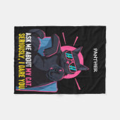 猫おもしろい頼と飼い主の猫について フリースブランケット (正面(横))