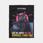 猫おもしろい頼と飼い主の猫について フリースブランケット (正面)