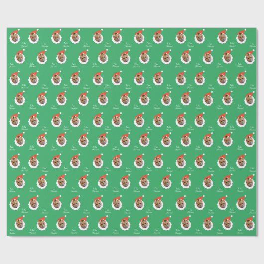 猫おもしろい顔メリークリスマススペインの写真 ラッピングペーパー (フラット)