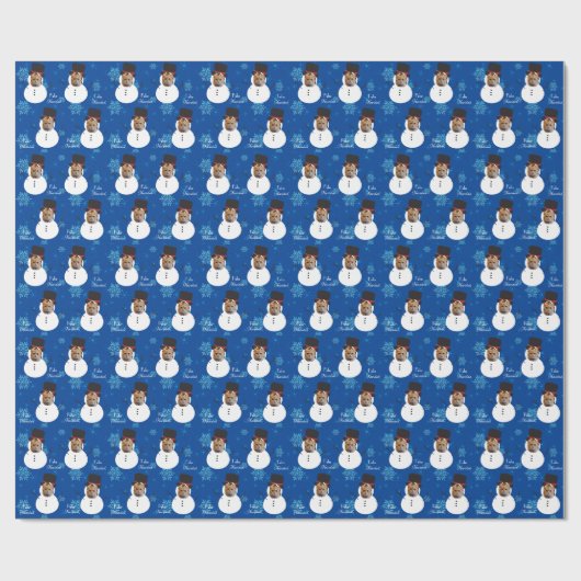 猫おもしろい顔雪だるまメリークリスマスラップスペインのズ ラッピングペーパー (フラット)