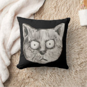 猫おもしろい顔 クッション (ブランケット)