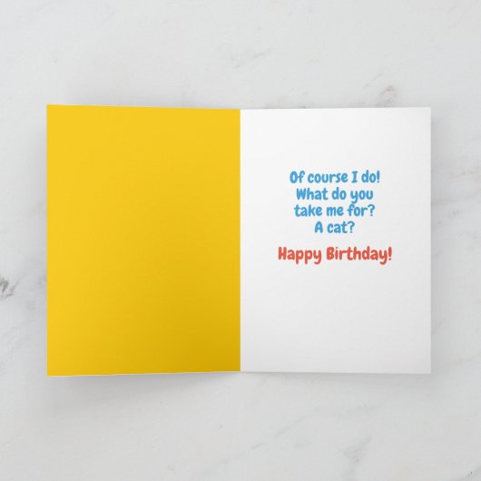 猫おもしろい風のカスタマイズ可能な誕生日挨拶 カード (内部)