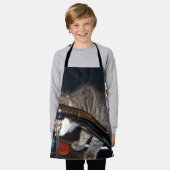 猫おもしろい飲みタップキッズフルプリントエプロン エプロン (着用した状態)