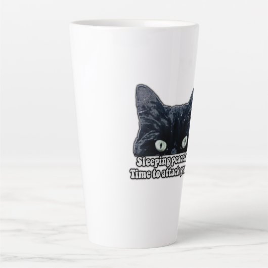 猫おもしろい飼いのための不機嫌な猫ミーム&猫好き カフェラテマグ (正面)