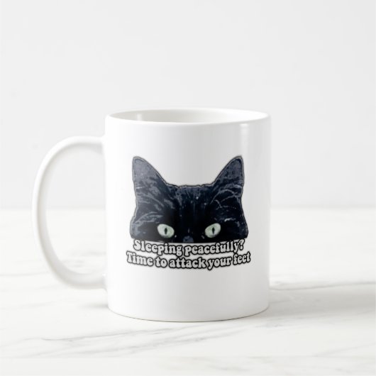 猫おもしろい飼いのための不機嫌な猫ミーム&猫好き コーヒーマグカップ (左)