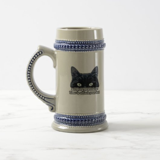 猫おもしろい飼いのための不機嫌な猫ミーム&猫好き ビールジョッキ (左)