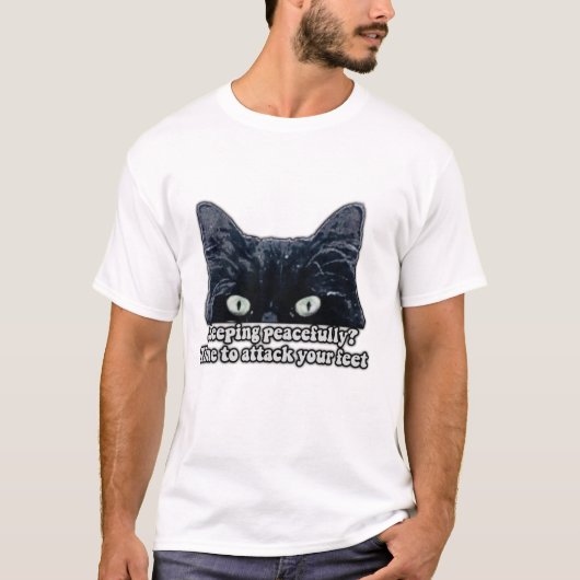 猫おもしろい飼いのための不機嫌な猫ミーム&猫好き Tシャツ (正面)