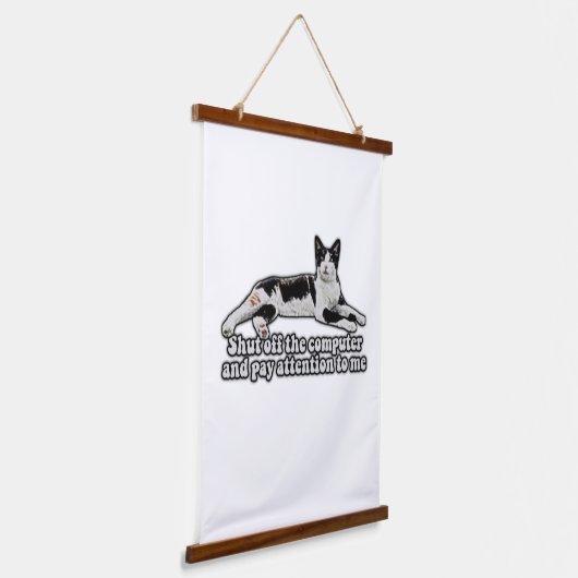 猫おもしろい飼いミームと猫好き 吊り下げ型タペストリー (傾斜あり)