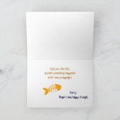 猫おもしろい魚誕生日カード カード (内部)