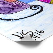 猫おもしろい魚釣りポスター ポスター (角)