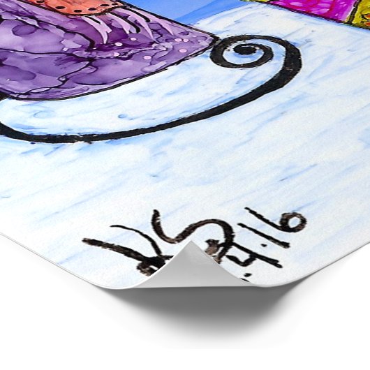 猫おもしろい魚釣りポスター ポスター (角)