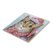 猫おもしろい642冬の雪 タイル (側面)