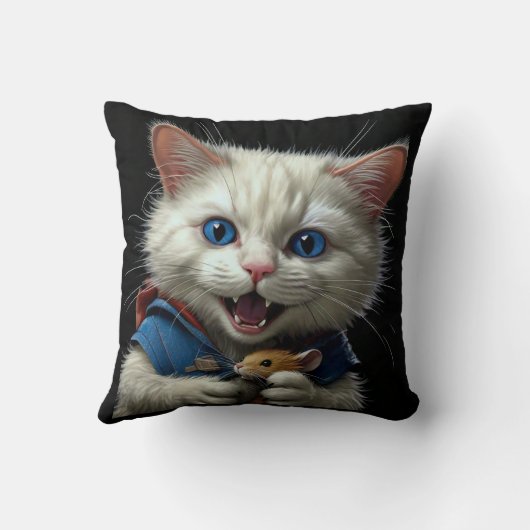 猫おもしろい クッション (裏面)