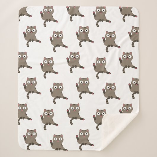 猫おもしろい シェルパブランケット (正面)