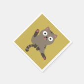 猫おもしろい スタンダードカクテルナプキン (角)