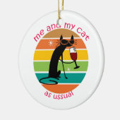 猫おもしろい セラミックオーナメント (左)