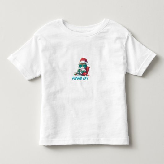 猫おもしろい。 トドラーTシャツ (正面)