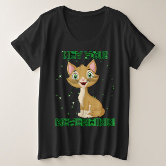 猫おもしろい プラスサイズTシャツ
