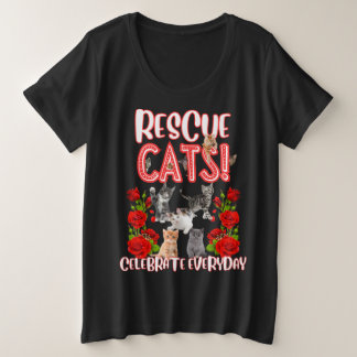 猫おもしろい プラスサイズTシャツ