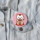猫おもしろい – ボタン – MANEKI-NEKO BOBA KIT-TEA 缶バッジ (インサイチュ)