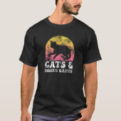 猫おもしろい&ボードゲームヴィンテージレトロ趣味 Tシャツ (正面)