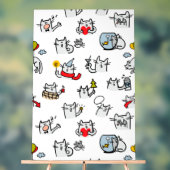 猫おもしろい、ミルク、魔法 アクリルサイン (ニュートラル)