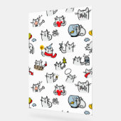 猫おもしろい、ミルク、魔法 アクリルサイン (傾斜)