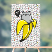 猫おもしろい、ミルク、魔法。 アクリルサイン (ニュートラル)