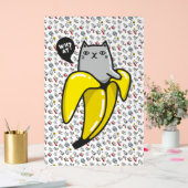 猫おもしろい、ミルク、魔法。 アクリルサイン (ウェディング)