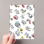 猫おもしろい、ミルク、魔法。 アクリル招待状 (インサイチュ (ポータブル))