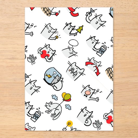 猫おもしろい、ミルク、魔法。 アクリル招待状 (正面)