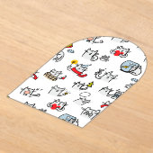 猫おもしろい、ミルク、魔法。 アクリル招待状 (レイダウン)