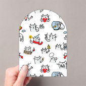 猫おもしろい、ミルク、魔法。 アクリル招待状 (インサイチュ (ポータブル))