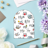 猫おもしろい、ミルク、魔法。 アクリル招待状 (インサイチュ (ウェディング))